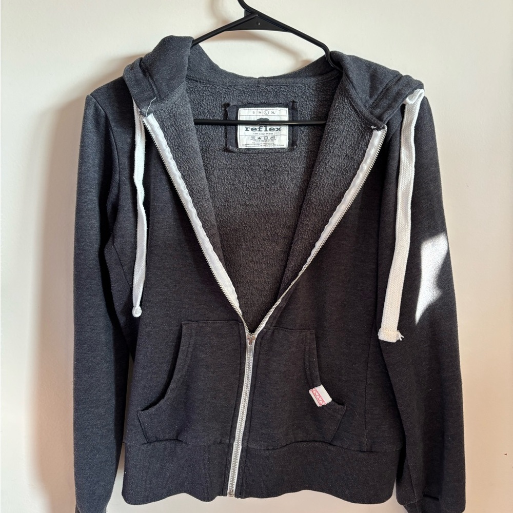 Grey zip-up hoodie